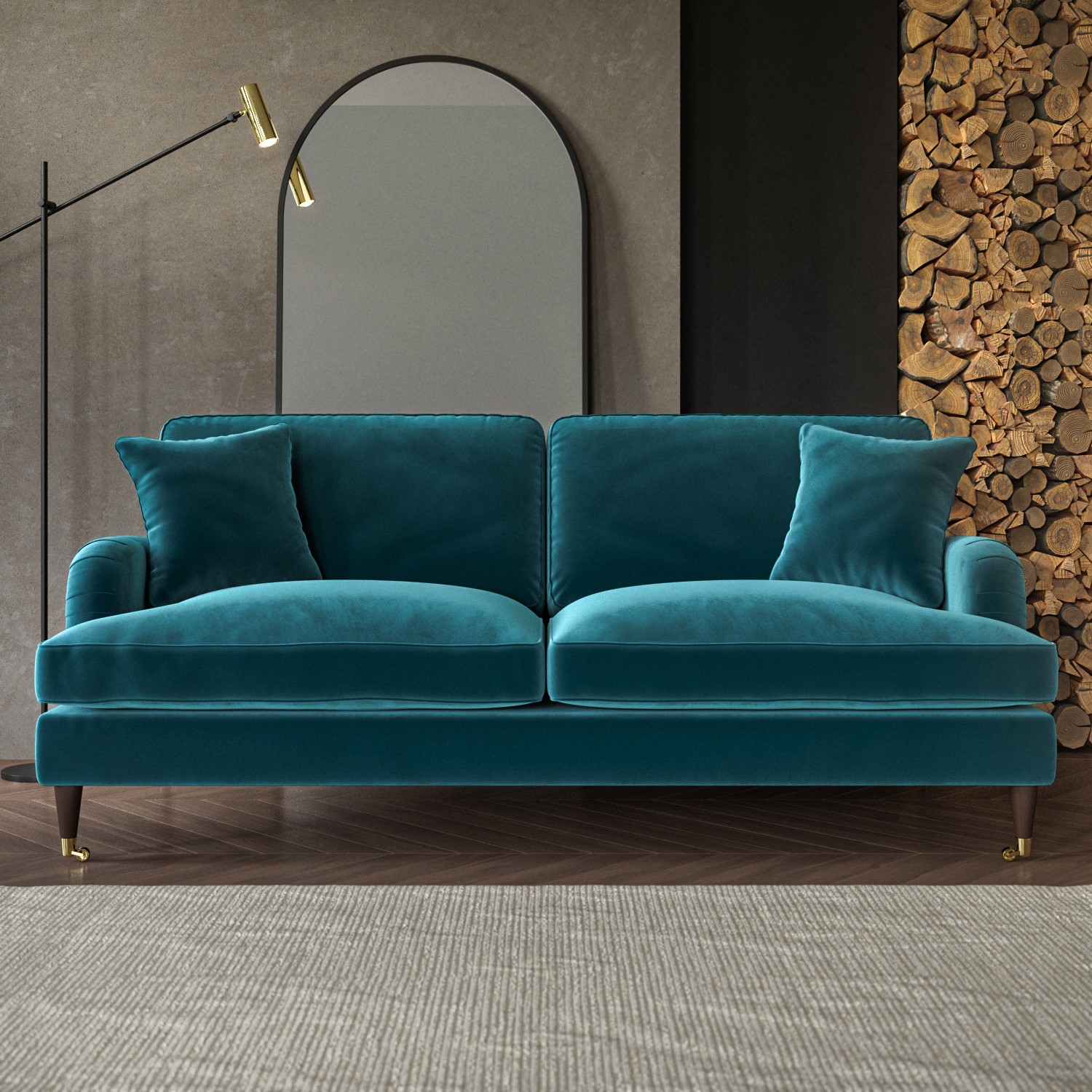 Read more about Teal velvet 3 seater sofa payton